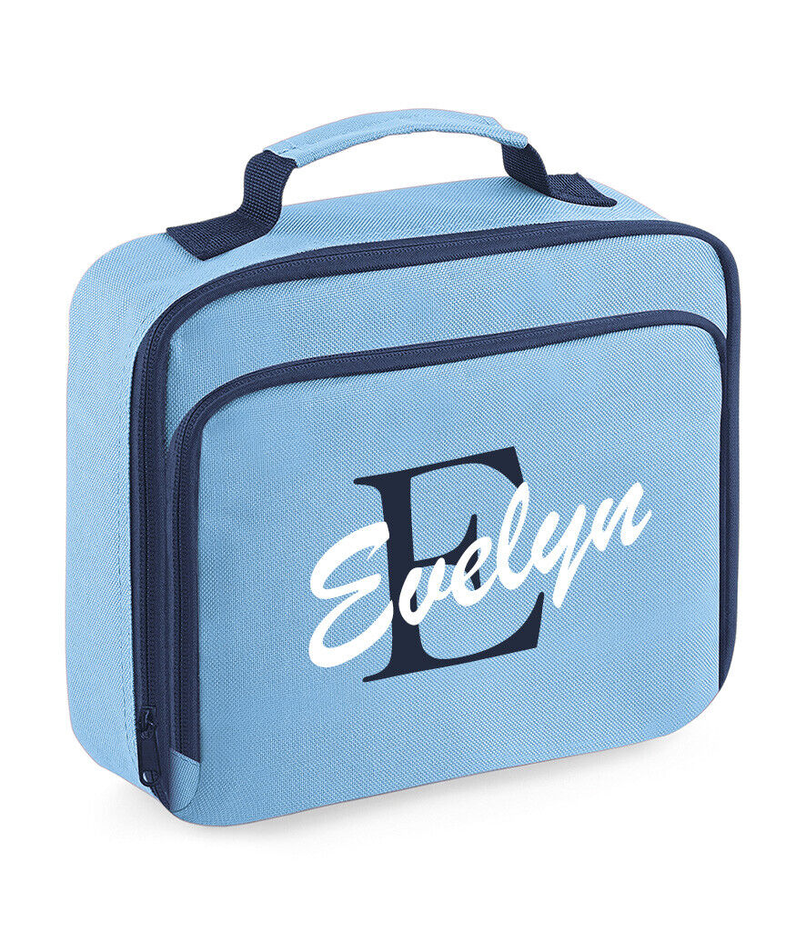 Personalised Initial Lunch Bag Boys Girls Insulated Childrens School Dinner Box