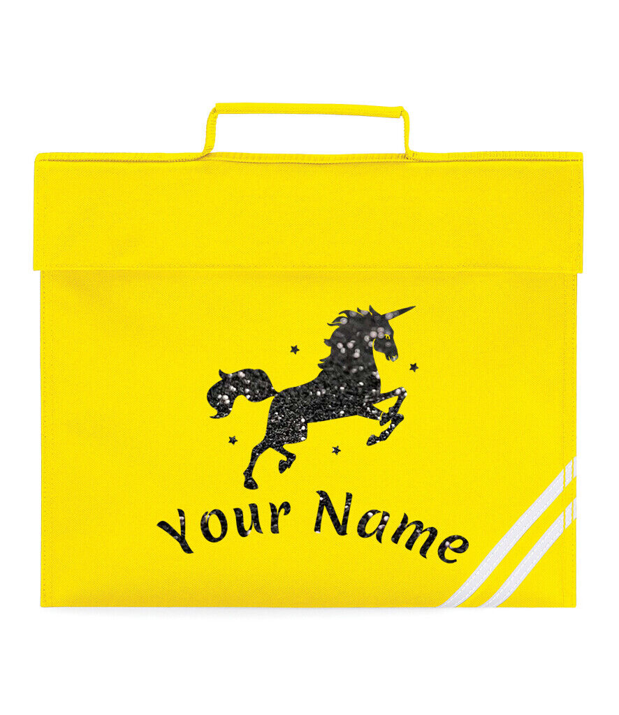 Personalised Childrens Glitter Unicorn School Book Bag Horse Riding Bookbag Gift