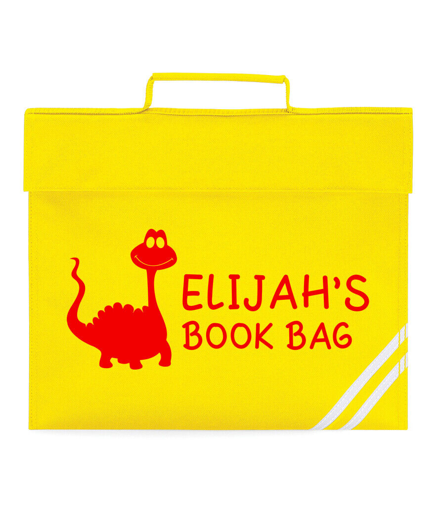 Personalised Book Bag Dinosaur Girls Boys School Books Cute Any Name PE Kit Gift