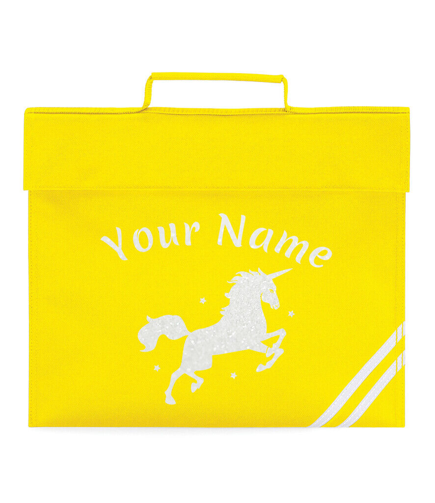 Personalised Childrens Glitter Unicorn School Book Bag Horse Riding Bookbag Gift