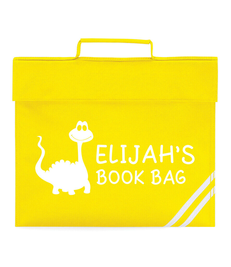 Personalised Book Bag Dinosaur Girls Boys School Books Cute Any Name PE Kit Gift