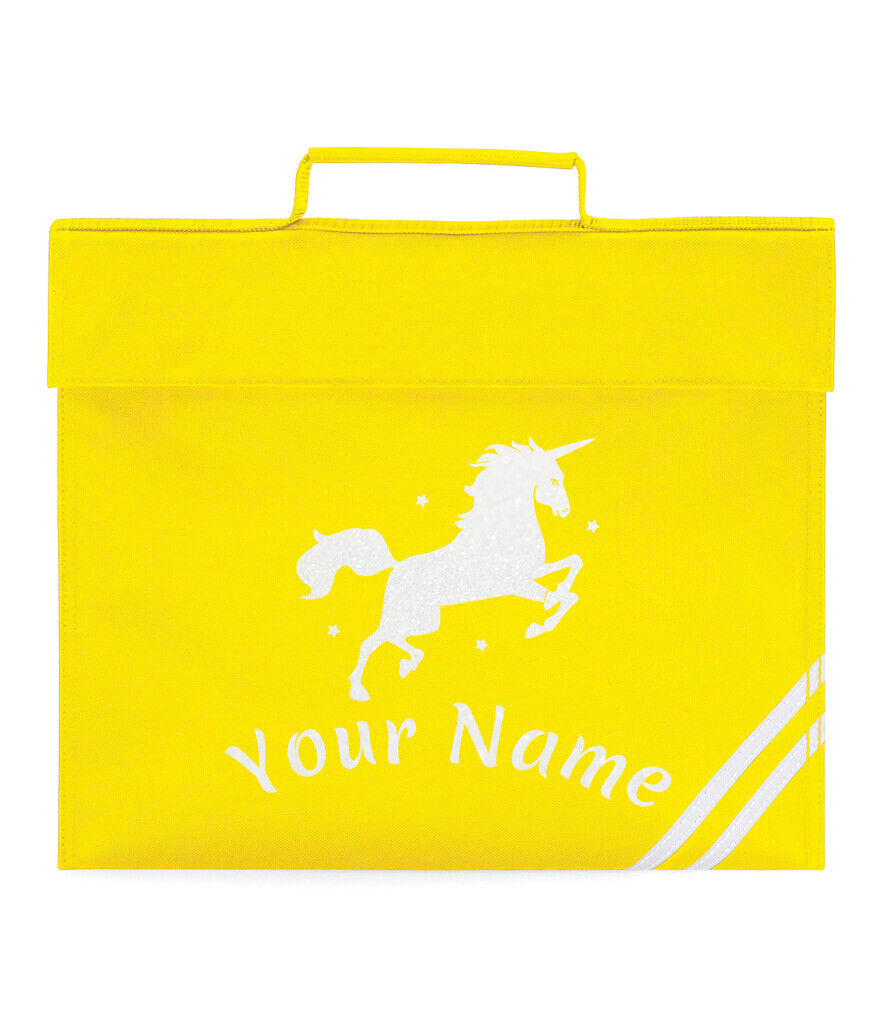 Personalised Childrens Glitter Unicorn School Book Bag Horse Riding Bookbag Gift