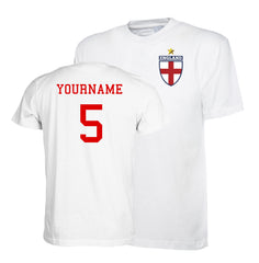 Personalised England Flag Badge Football Shirt Kids with Your Name Number